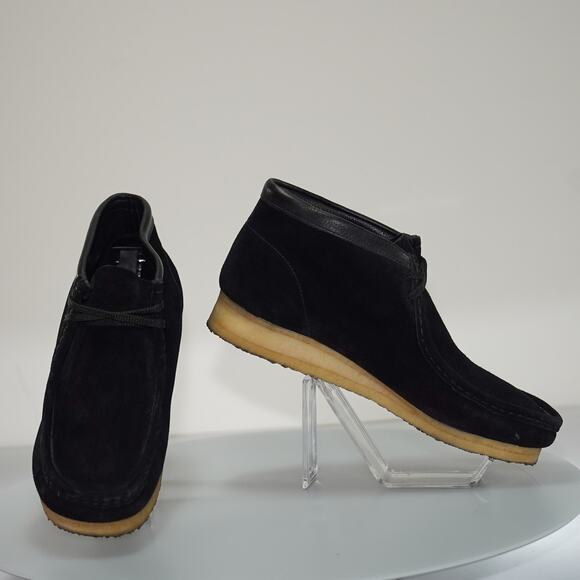 Clarks Originals Wallabee Boots Black Suede - Size 10.5 - Picture 6 of 7